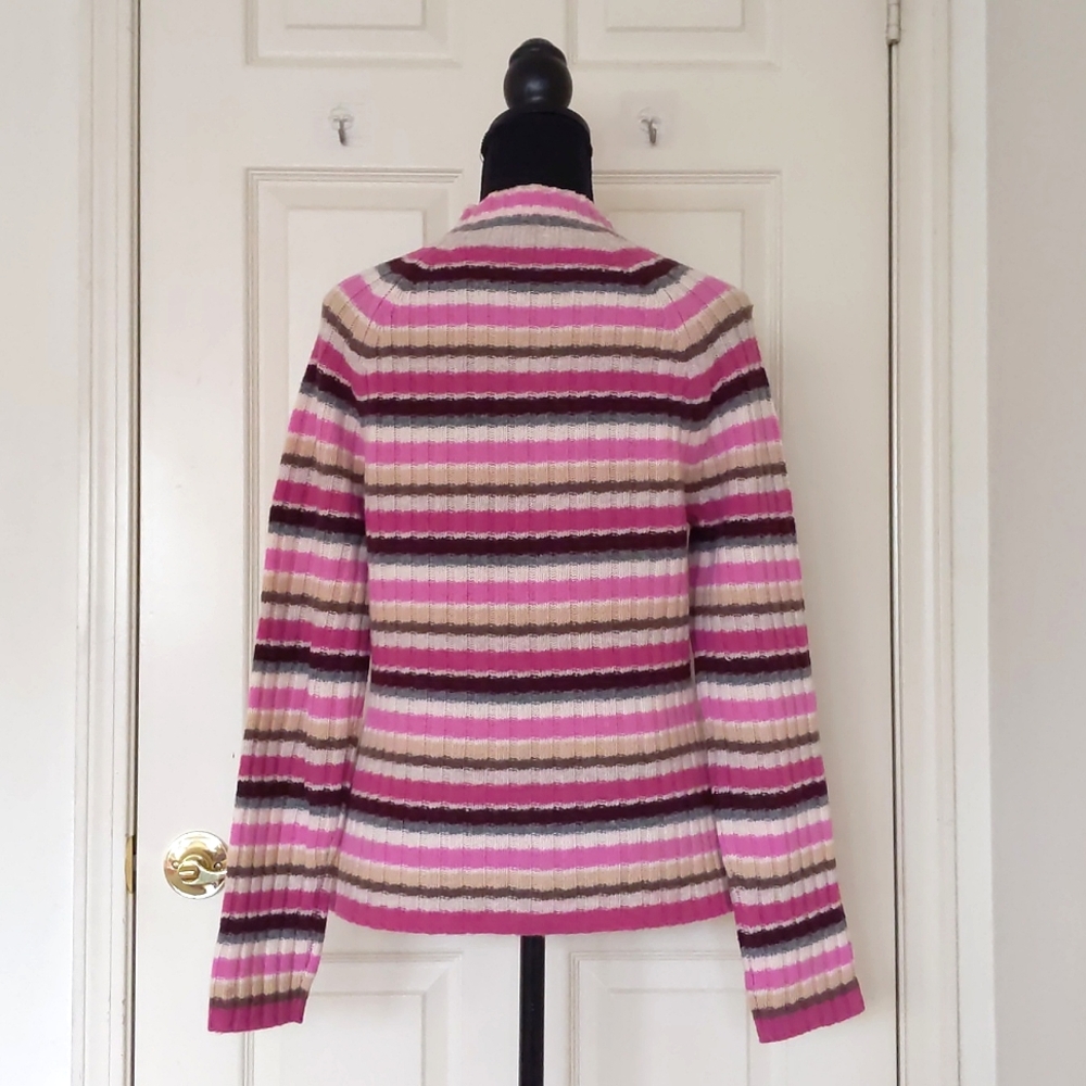 Wool Turtleneck Sweater With Multicolor Stripes W… - image 2